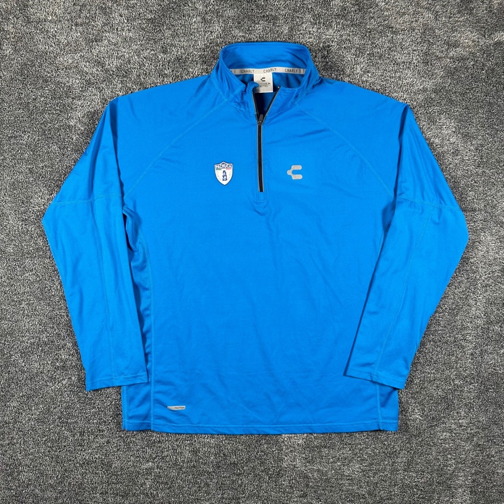 Pachuca Pullover Mens XL 1/4 Zip Blue Liga MX Soccer Training Charly Active